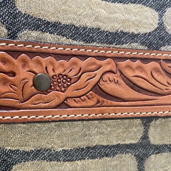 Larry Mahan - Vintage, Western Leather Belt w/San Dimas Brass Buckle size 30